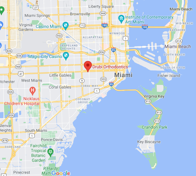 Drubi Orthodontics Miami Map